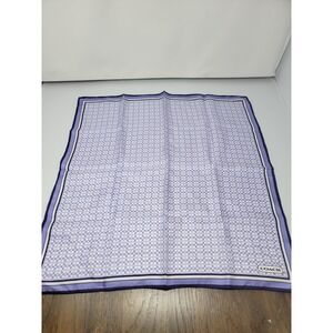 Coach Silk Scarf Square Purple white, 21 inch 21.5 In C logo